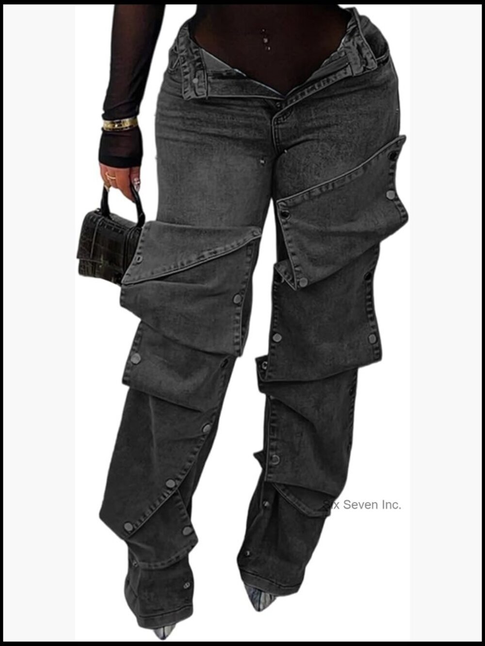 Y2K Detachable Patchwork Irregular Boyfriend Cargo Jeans High Waisted Straight